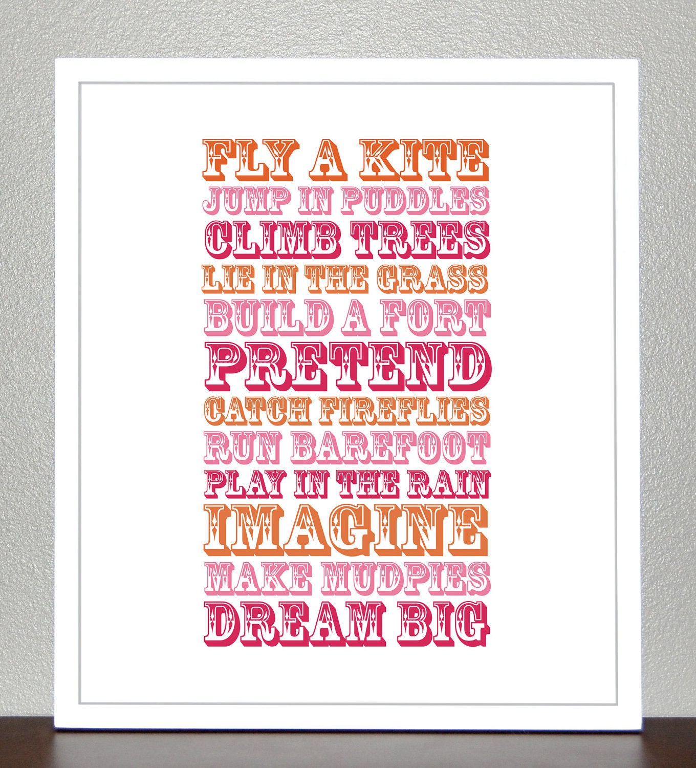 BE A KID - Pink and Orange - 8x10