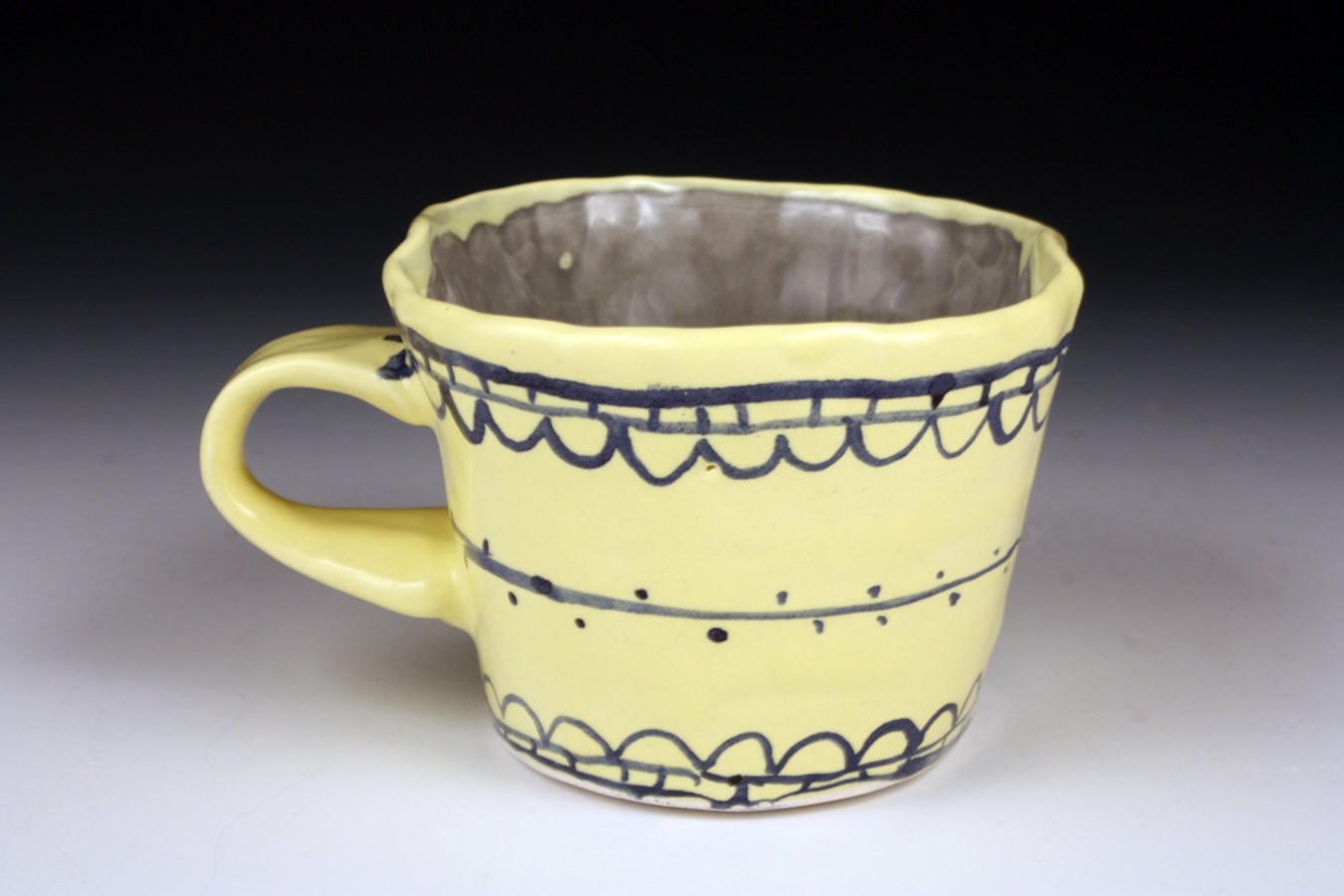 Yellow and Gray Ceramic Cup
