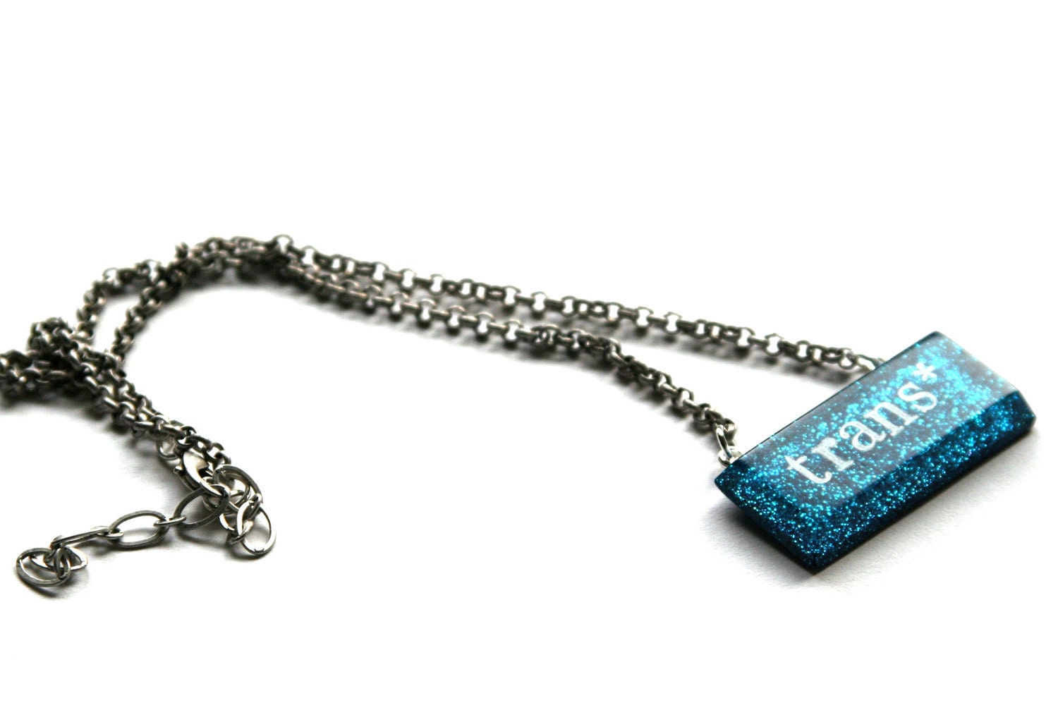 TRANS Made to Order Queer Glitter Resin Necklace Choice of Color