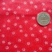 red and white floral print vintage cotton fabric -- 44 wide by 1 1/4 yard
