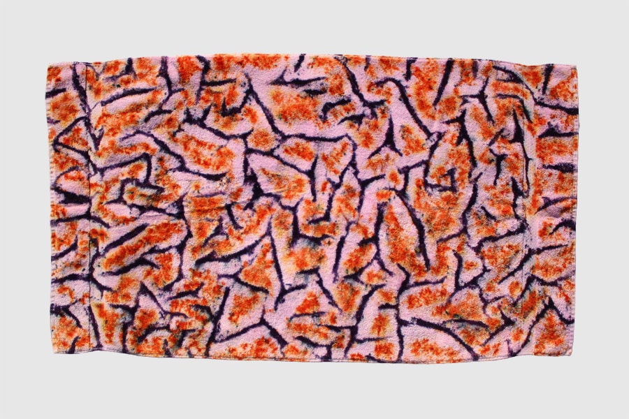 Hand Dyed Beach Towel, Hot Pink "Brain Matter" Pattern
