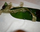 Green Horse Heaven Hills Wine Bottle Cheese Tray with gold bow and bronze berries