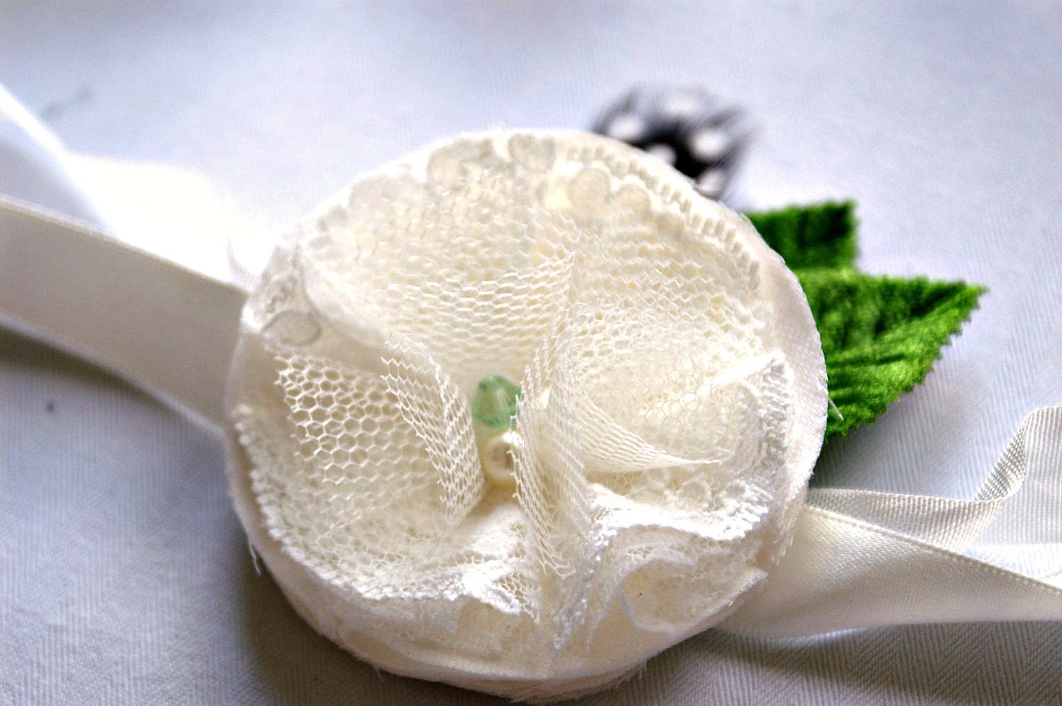 Rustic wrist corsage, Weddings,  Fabric flowers, Wristlet