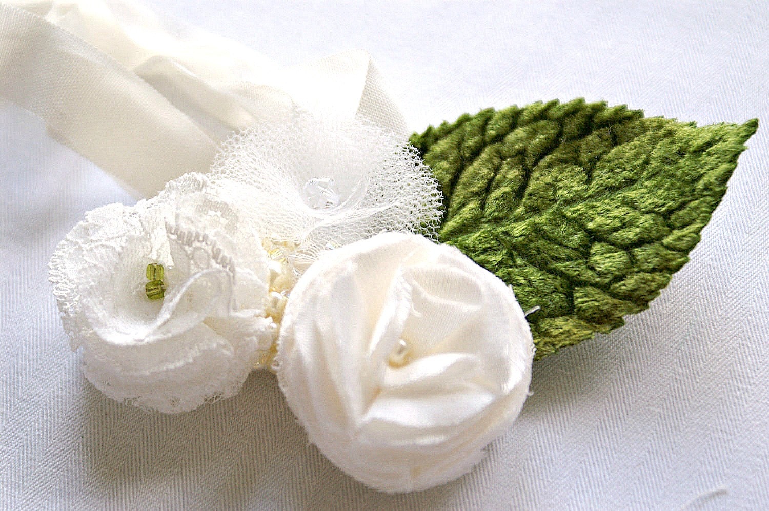 Bridal wrist corsage, Weddings, Fabric flower, Wedding accessory, Wristlet