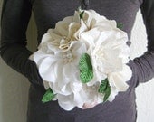 Bridesmaid bouquet, Woodland weddings, Custom fabric flower bouquet, Cotton magnolias, Rustic weddings