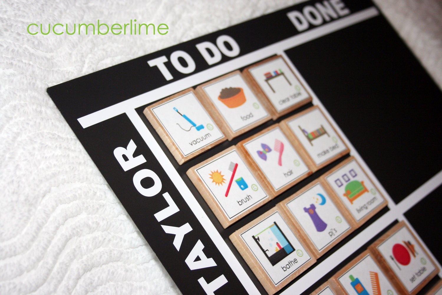 2 Children/ Black Personalized Chore Chart