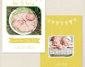 Whimsical Mod Birth Announcement  DIY Printable or Printed Card