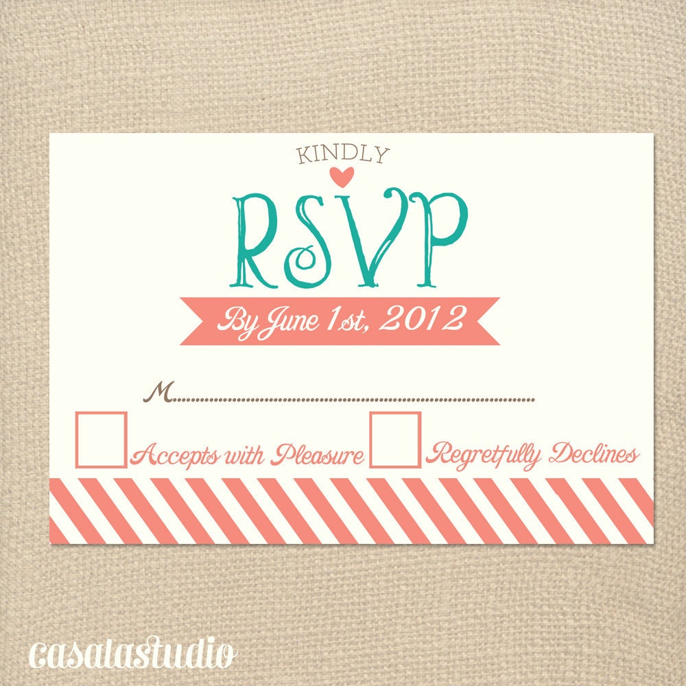 Whimsical Vintage  Wedding Invitation & RSVP Printable OR Printed Card
