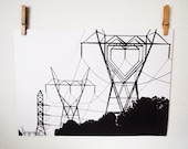 A3 Print, I Heart your Electricity - 16.5" x 11.7" Geek Home Decor