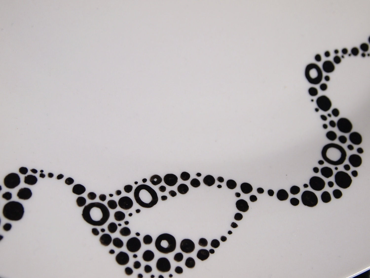 Hand Drawn Plate - Black and White Dinner Plate, A Kraken Meal,