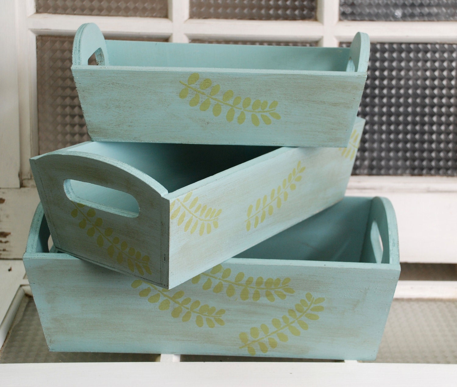 Painted planter boxes, paint color "Monaco"
