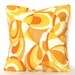 Yellow Pillow Cover - Outdoor 18x18 inch Decorative Cushion Cover - Indoor Outdoor Citrus Yellow Orange Swirl - REDUCED