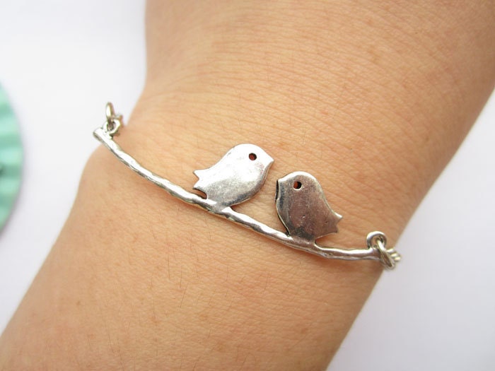 bracelet--- antique silver lover birds bracelet,alloy bracelet
