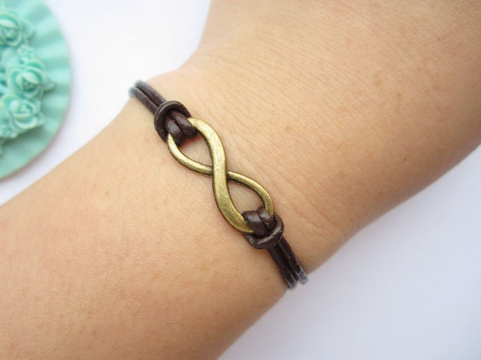 Bracelet---antique bronze little infinity bracelet ,alloy karma bracelet