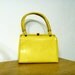 Vintage Patent Leather Box Purse Chartreuse ON SALE