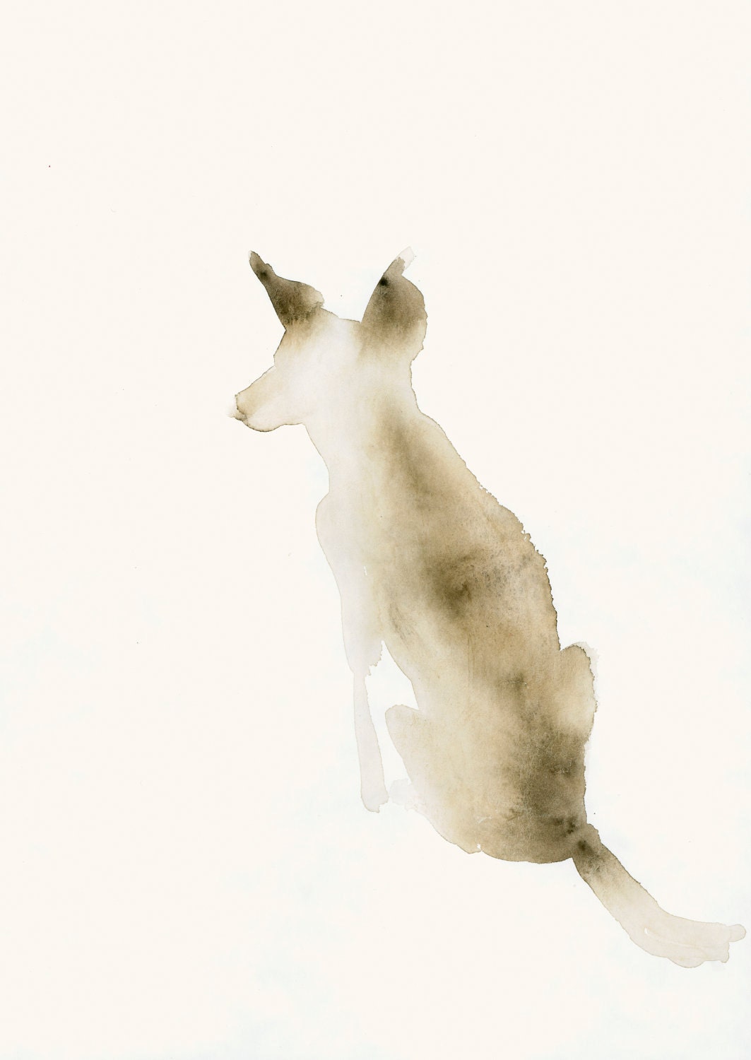 Watercolor Artwork - Snow - Dog Fine Art Print from Original Watercolor