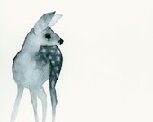 Deer Fawn Art - Fine Art Print from Original Watercolor