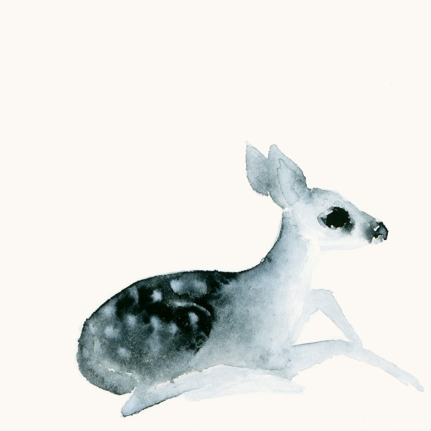 Deer Fawn Artwork -Watercolor Animal Print from Original Painting