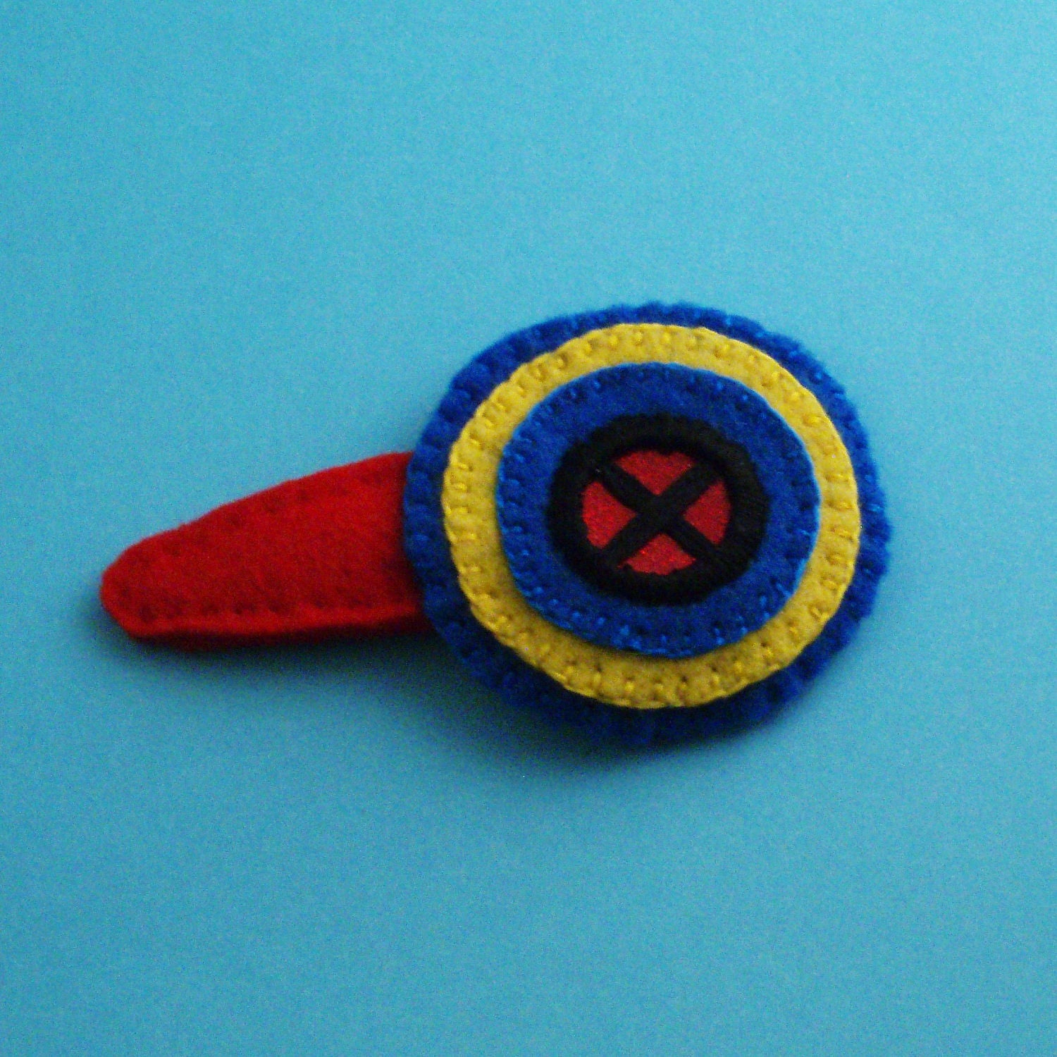 X-Men Felt Barrette or pin-- Cyclops