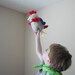 Super Chicken In Cape, Hand Knit Soft Waldorf Toy by Girlpower Superchicken Plush Doll