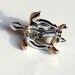 VIntage Jewelry, Small Crystal Turtle Pin, Silver Rhinestone Brooch