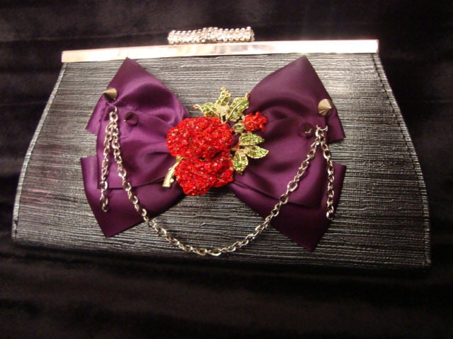 Swarovski rose evening purse