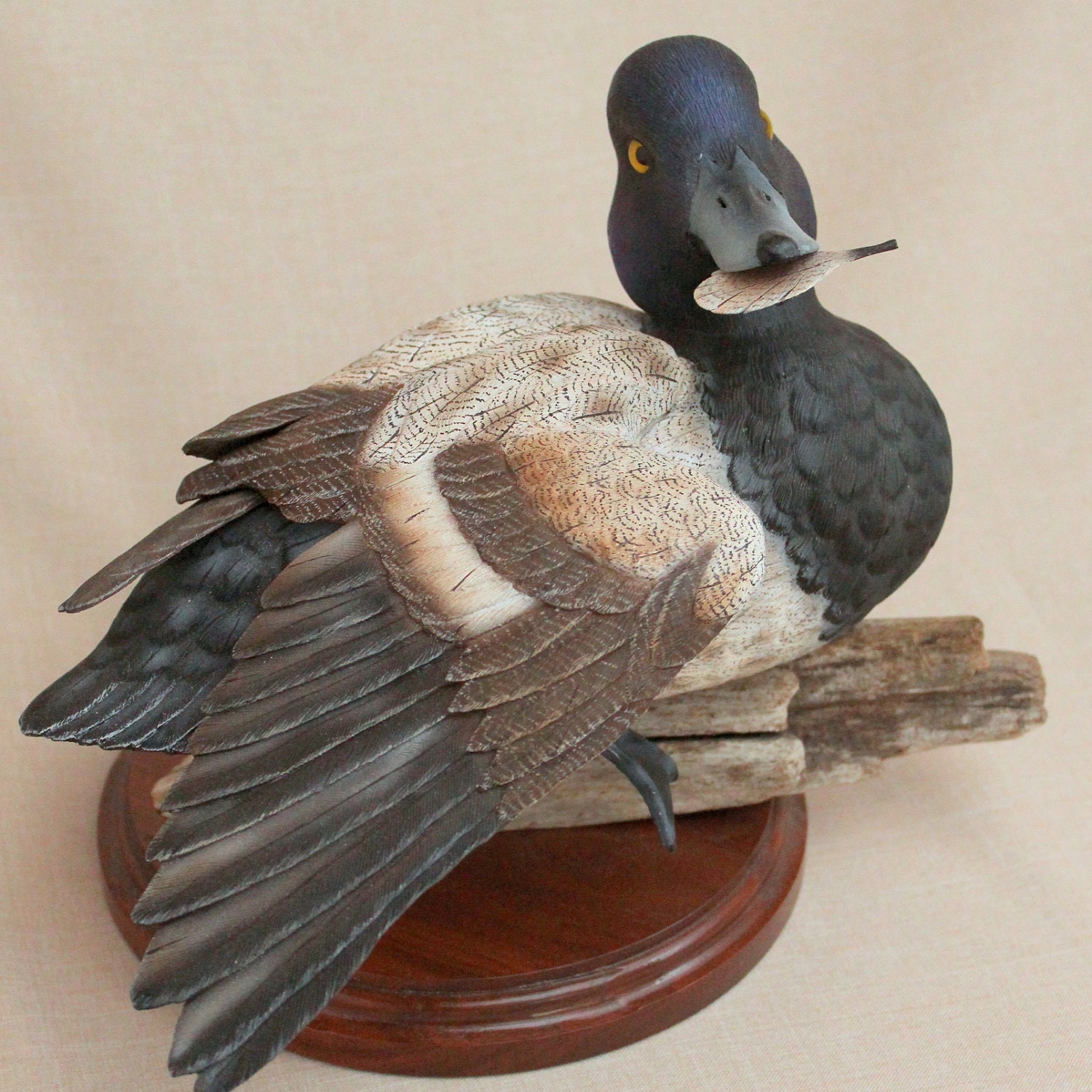 Duck Carving Hand Carved Lesser Scaup Blue Bill by Mrfrankscorner