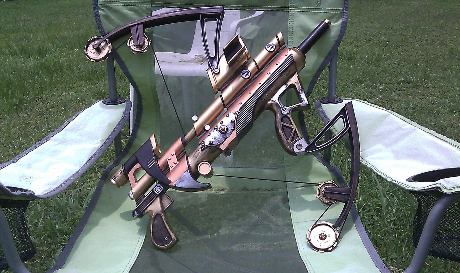 Genway Arms Hydraulic Assist Bow Gun Steampunk Victorian Pirate Goth OOAK