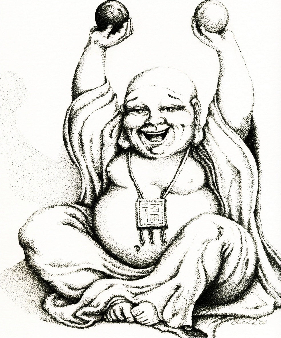 Fat Buddha Drawing 44