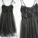 Ruffle Party Dress - Romantic Night Cocktail Dress - Vintage Sexy Black Rose Little Black Dress