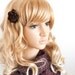 Leather flower, hair accessories, flower hair accessories, gift for her, Brown brooch, leather flower hair clip, brooch.