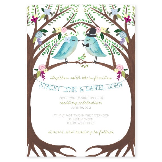 Love Bird Wedding Invitation Set