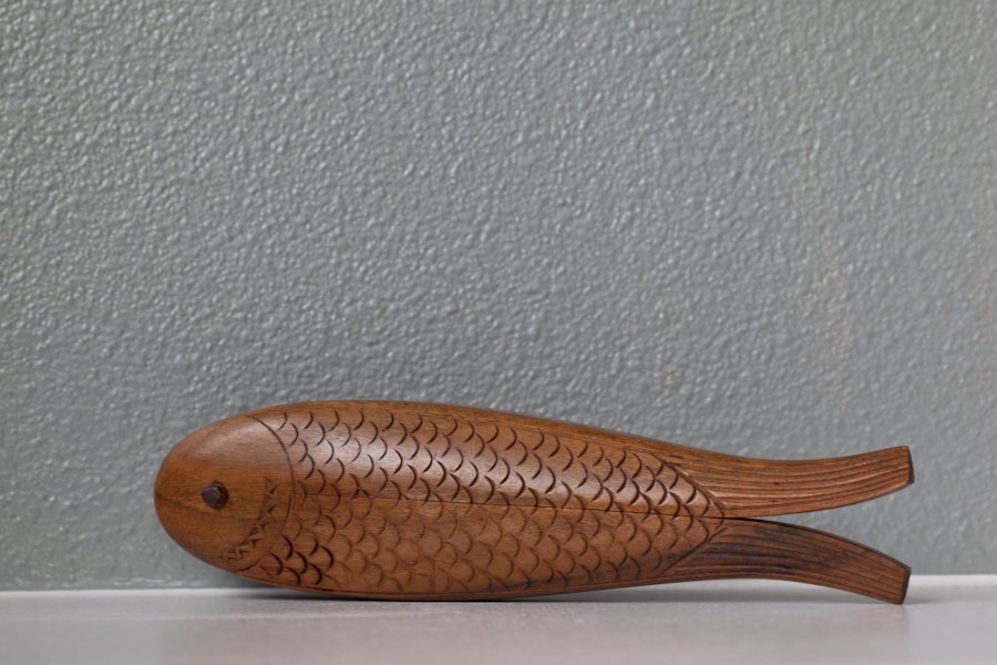 Italian Olive Wood Nutcracker Fish Shape