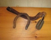 Vintage Brass Stirrup And One Very Large Draft Horse Shoe
