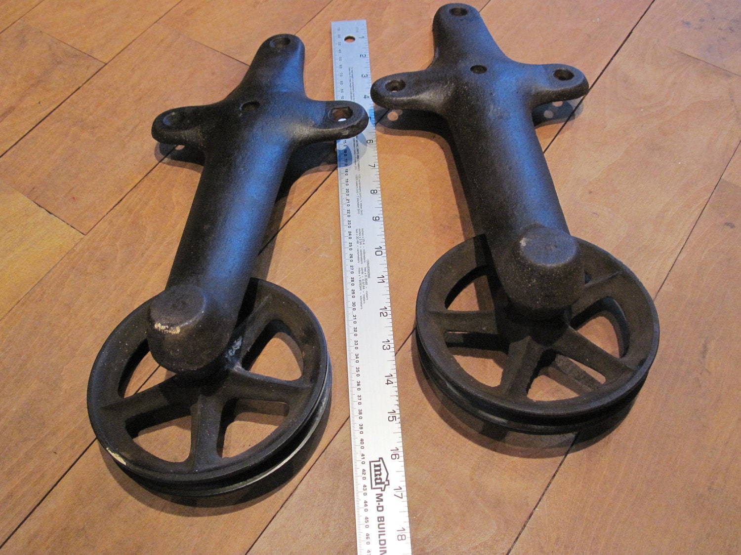 Antique Iron Barn Door Rollers by bradandres on Etsy