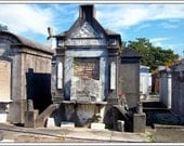 Gothic Graveyard Dark Art, Cemetery Blues, New Orleans Fine Art print, Cemetery Architecture, Ready to Frame