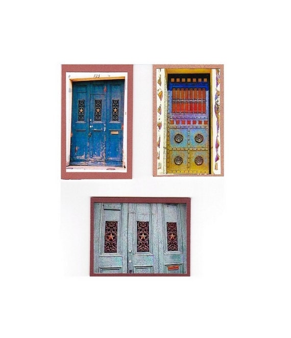 Fine Art ACEO, Door Series, Architectural Art, Miniature Fine Art Prints, Set of 3