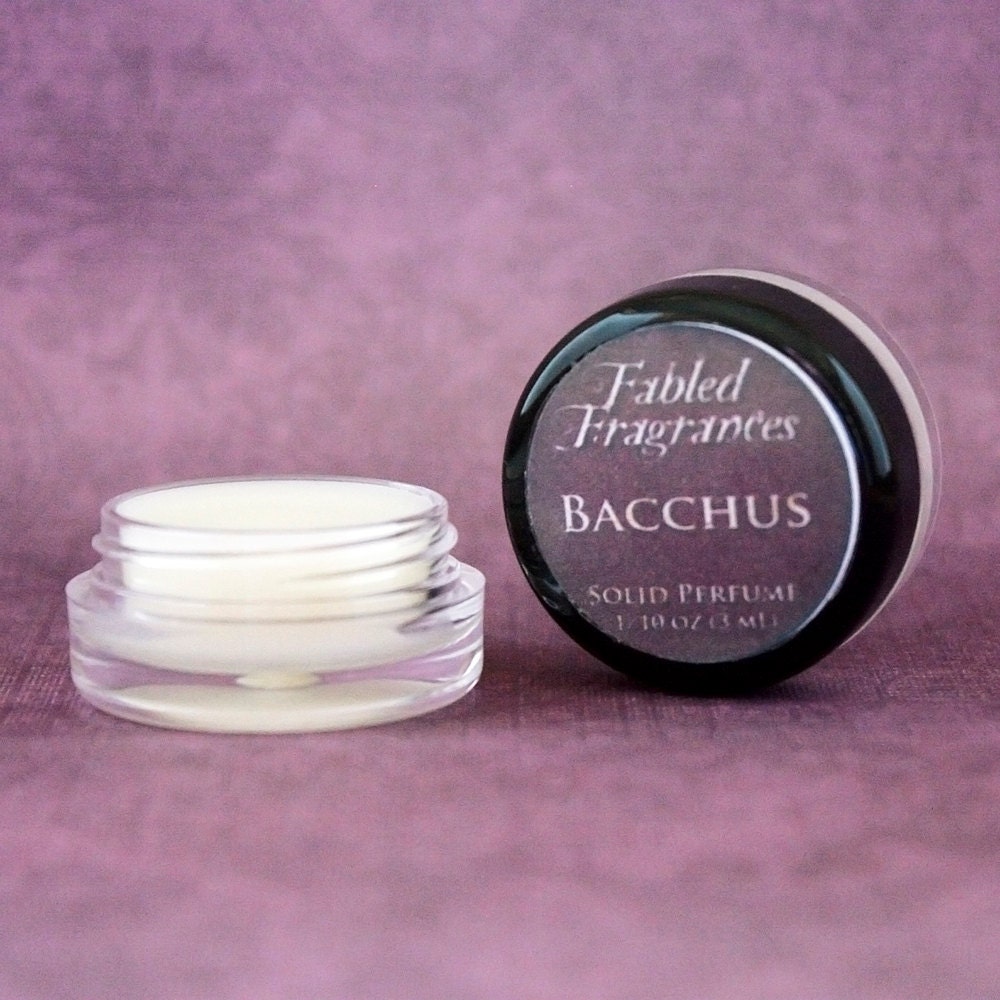 Bacchus Solid Cologne: Mini 1/10 oz 3g Jar of Citrus Wine Artisan Fragrance Unisex