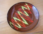 Enamel on copper tray or dish with abstract art design