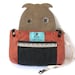 VEGAN Mr. Mustache with Monocle Brown Cotton Cross Body