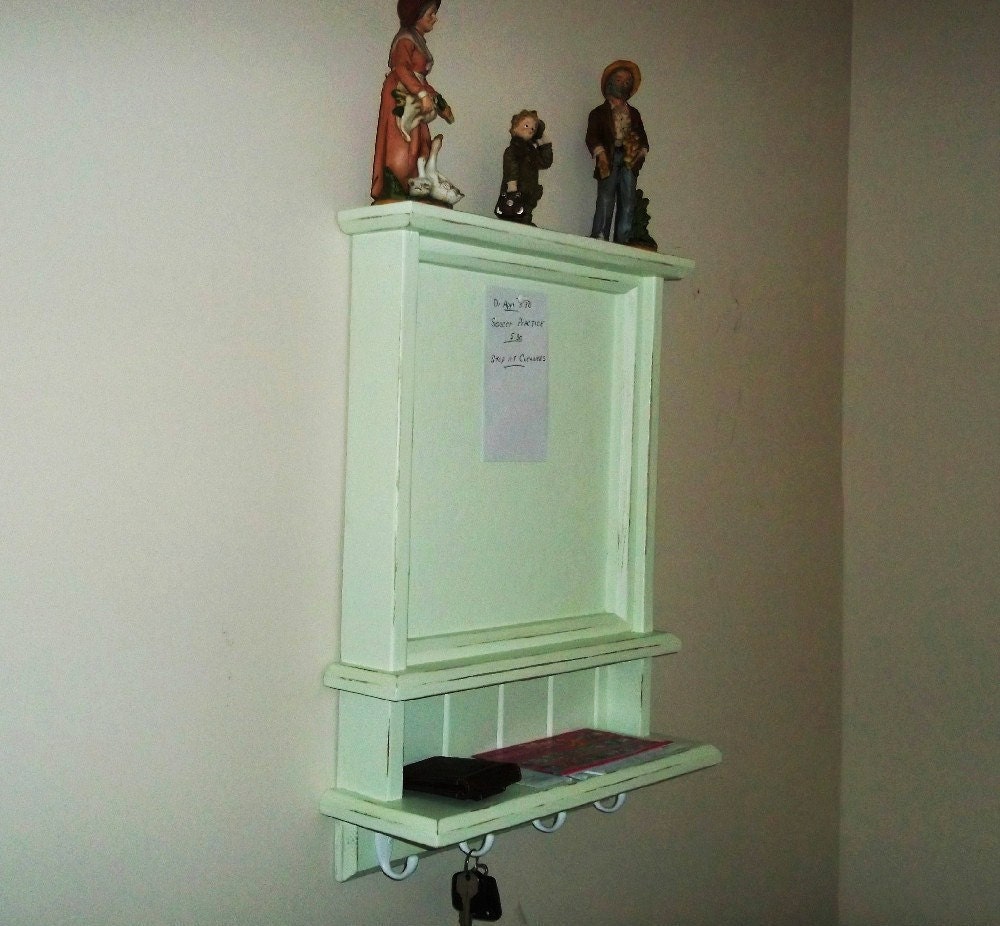 Shabby bulletin board  Furniture, Key Hooks, Mail Holder, Mail Shelf, Shelf, Message Board,