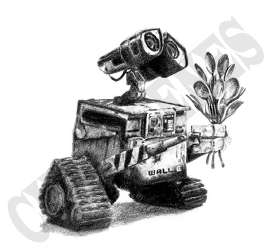 WALL E Pencil Drawing