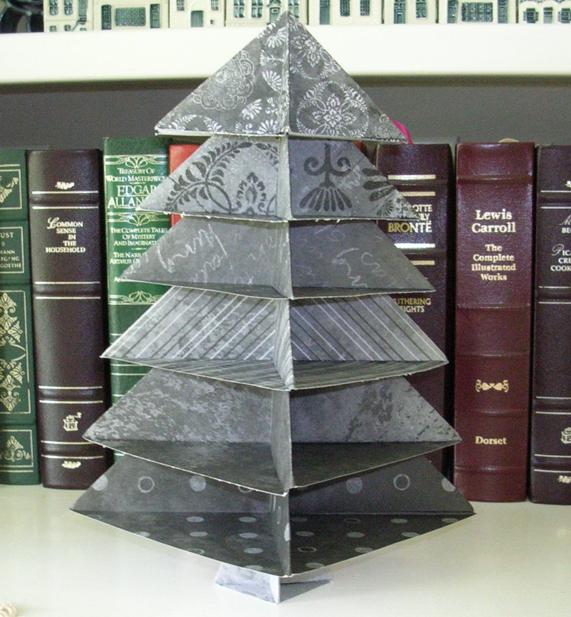 Origami Christmas Tree Decoration in Grey