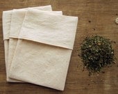 Reusable Tea Bags Organic Cotton Eco Friendly -- 3X4" Set of 10