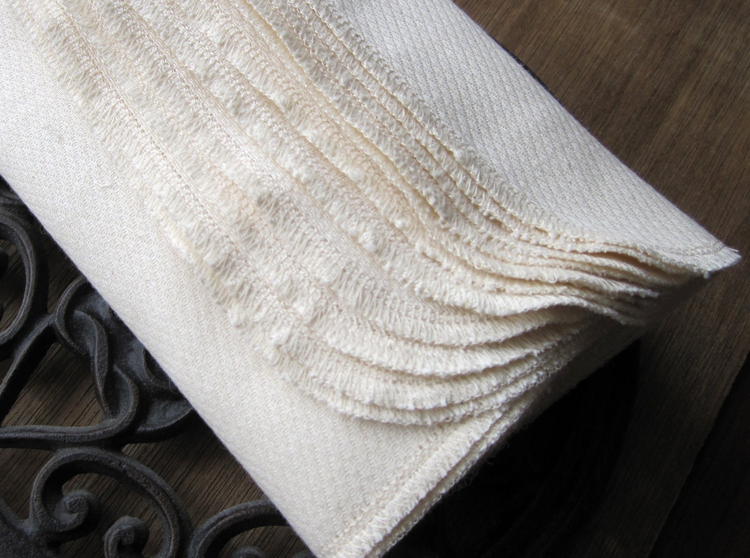Unpaper Towel Organic Birdseye Cotton Unbleached Eco Friendly -- Napkin, Dishcloth -- Set of 36