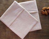 Reusable Eco Friendly Mini Snack Bag -- Organic Unbleached Muslin -- Set of 2