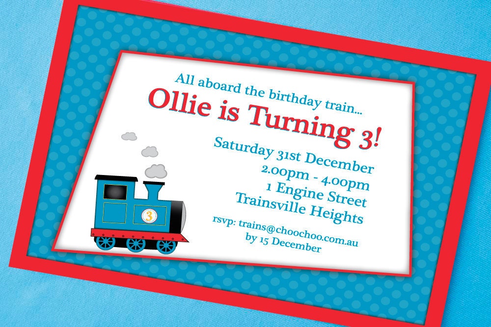 THOMAS Inspired TRAIN Party - Printable INVITATION - Personalized Il_570xn