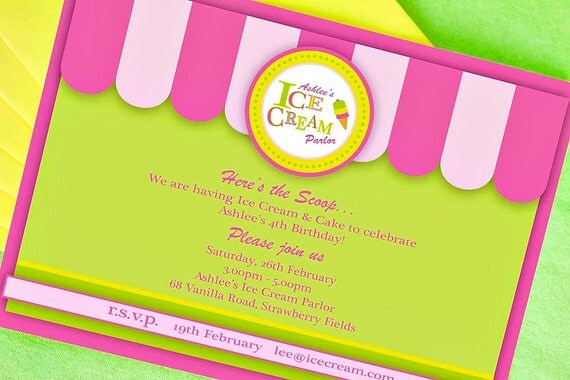 ICE-CREAM Party - INVITATION - Personalized (Printable) Il_570xn
