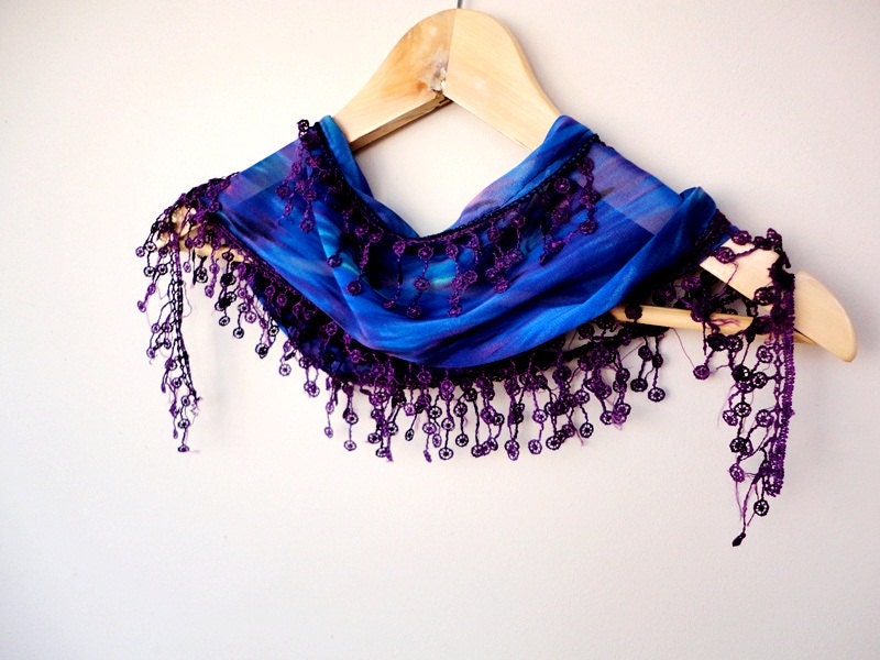 NEW LISTING Chiffon Scarf Adorned Fringed Guipure Scarf,Bandana,Headband,Elegant 2013 fashion