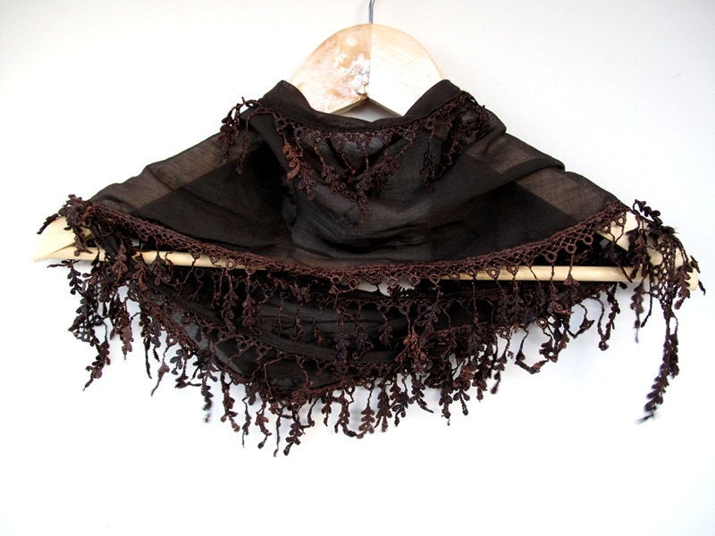 Brown Natural Cotton Scarf Adorned Fringed Guipure Scarf,Bandana,Headband,Elegant 2013 fashion